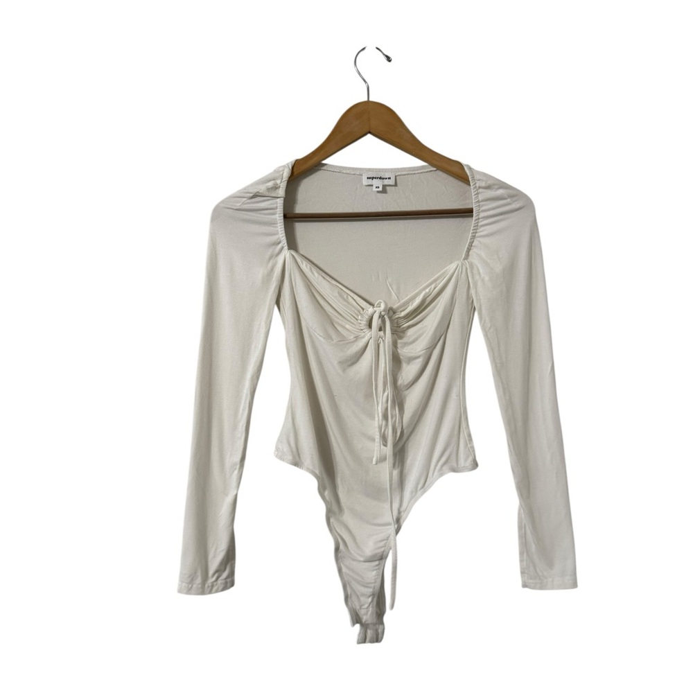 Revolve Superdown Storme White Halter Long Sleeve… - image 2